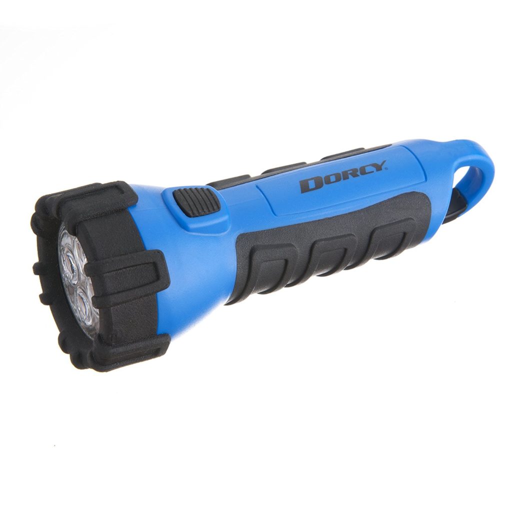 Dorcy 41-2514 Floating Waterproof LED Flashlight with Carabineer Clip, 55-Lumens, Blue
