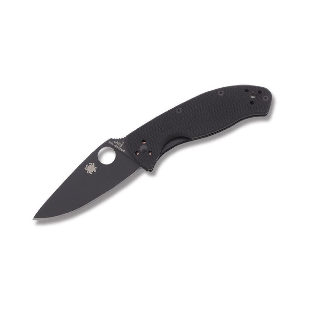 Spyderco Tenacious Plain Edge Folding Knife, Black/Black