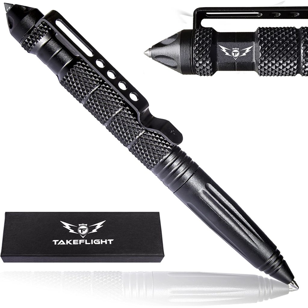 TakeFlight Tactical Pen Self Defense Weapon, Police, Military and First Responder Gear, Heavy Duty Professional Grade Aircraft Aluminum, Feel Safe, Stun Attackers with This Tool in Your Pocket