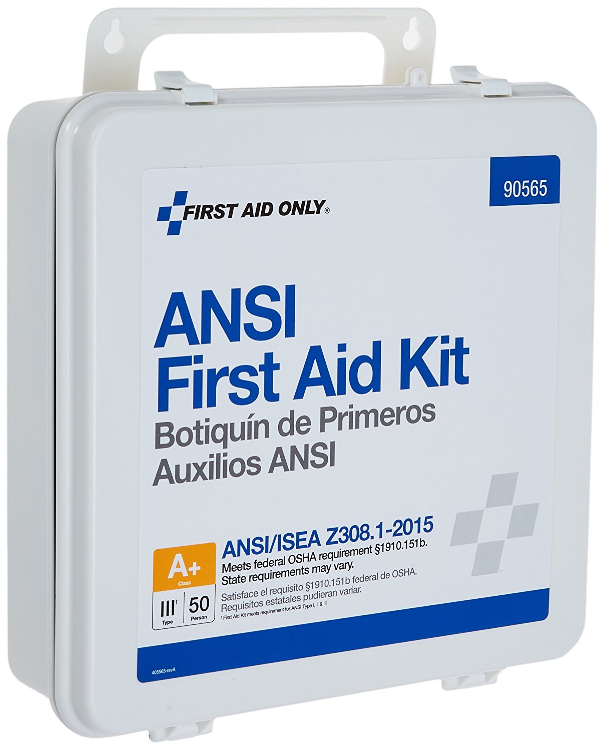 First Aid Only 90565 ANSI 2015 Compliant 50 Person Bulk Class A+, First Aid Kit, Plastic, Weatherproof
