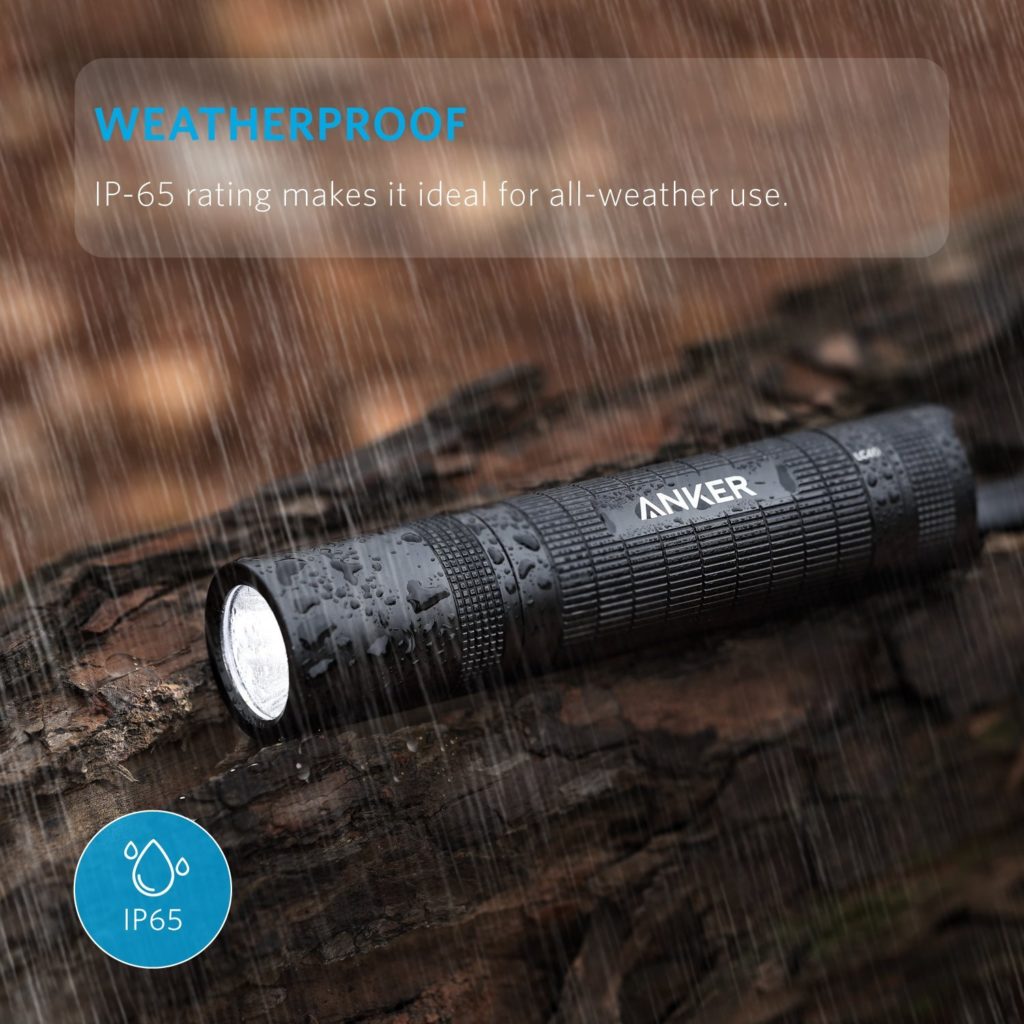 Anker Bolder LC40 LED Flashlight, Pocket-Sized LED Torch, Super Bright 400 Lumens CREE LED, IP65 Water Resistant, 3 Modes High/ Low/ Strobe for Indoors and Outdoors (Camping, Hiking, and Cycling Use)