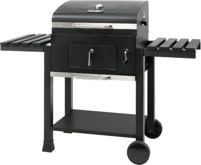 Monument Grills 24-Inch Charcoal Grill Outdoor Cooking Smoker Patio Barbeque Griller with Side Tables , Black