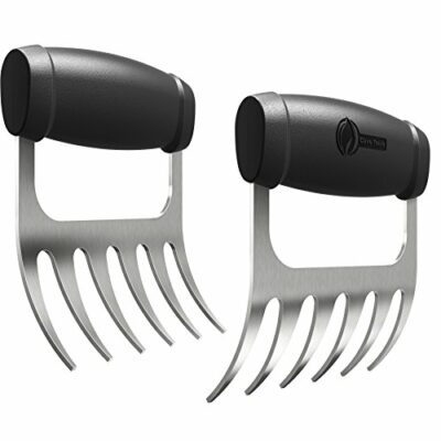 Cave Tools Metal Meat Claws for Shredding Pulled Pork, Chicken, Turkey, and Beef- Handling & Carving Food - Barbecue Grill Accessories for Smoker, or Slow Cooker - Knuckle Grip