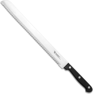 Humbee Chef Serrated Bread Knife For Home Kitchens Bread Knife 12 Inch Black