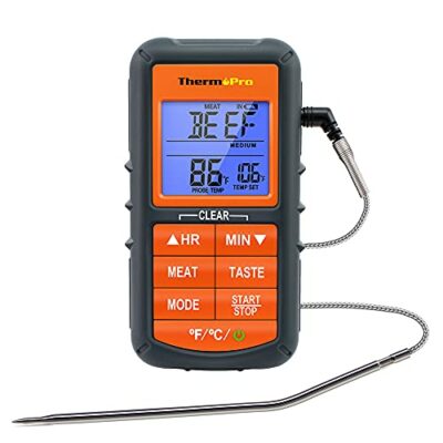 ThermoPro TP06B Digital Grill Meat Thermometer with Probe for Smoker Grilling Food BBQ Thermometer
