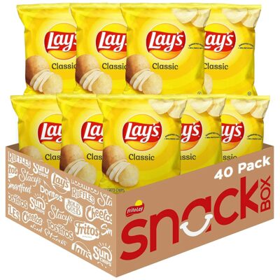 Lay's Classic Potato Chips, 1 Ounce (Pack of 40) 
