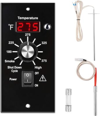 WADEO Digital Thermostat Controller Kit Replacement Part for Traeger Wood Pellet Grills, Thermostat Controller Board with RTD Temperature Probe Sensor and Hot Rod Ignitor
