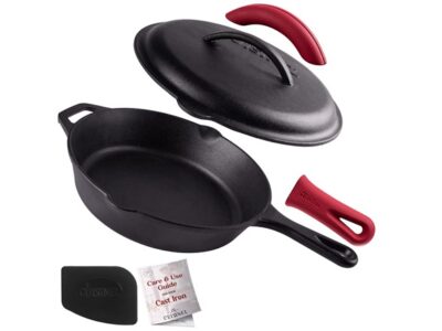 Cuisinel Cast Iron Skillet with Cast Iron Lid - 10"
