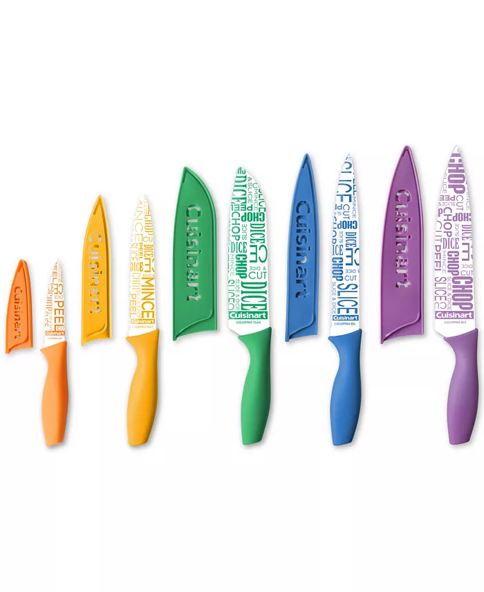 10-Pc. Ceramic-Coated Printed Cutlery Set with Blade Guards