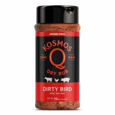 Kosmos Q Dirty Bird BBQ Rub | Savory Blend | Great on Ribs, Chicken, Pork, Steaks & Brisket | Best Barbecue Rub | Meat Seasoning & Spice Dry Rub | 11 oz Shaker Bottle