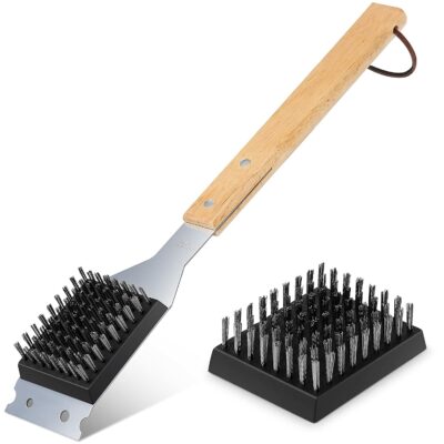 BBQ Cleaning Brush, SIMPLETASTE Grill Brush and Scraper, Durable & Effective, Include Extra Stainless Steel Bristles Head for Replacement