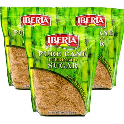 Iberia Turbinado Pure Cane Raw Sugar 2lb. (Pack of 3)
