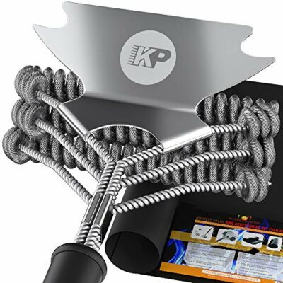 KP 3 in 1 Dream Set- Safe Grill Cleaning Kit - Bristle Free Grill Brush for Outdoor Grill w/ Grill Scraper +Heavy Duty Grill Mat|Best BBQ Brush for Grill Cleaning | Grill Accessories for All Grills