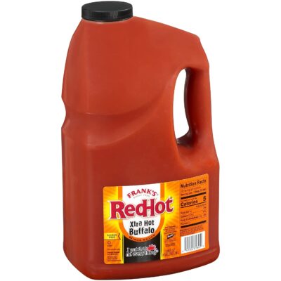Frank's RedHot Xtra Hot Buffalo Wings Sauce, 1 gal - One Gallon Jug of Extra Hot Buffalo Wings Hot Sauce with 3x the Heat for Spicy Apps, Snacks, Sides and More