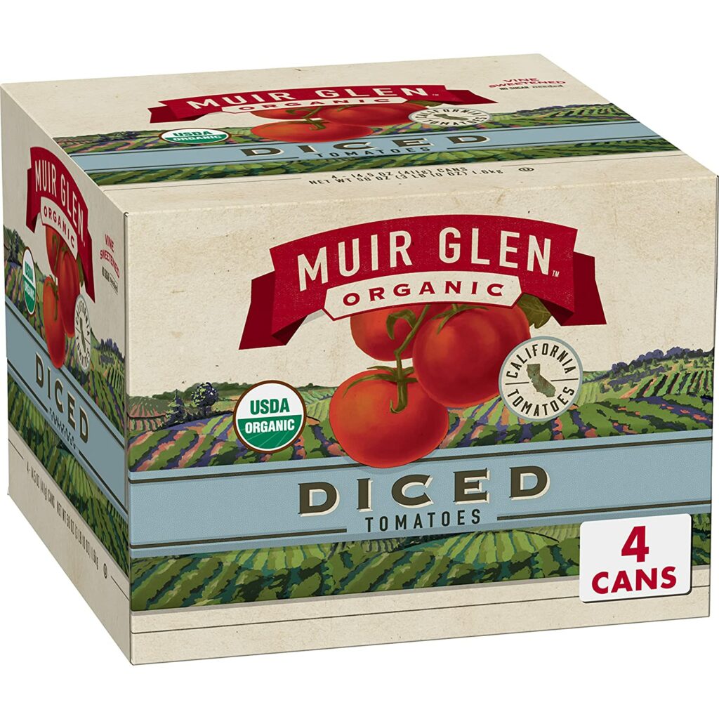 Muir Glen Organic Diced Tomatoes, 14.5 oz (Pack of 4) BBQ Finds