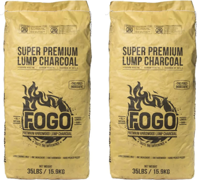 FOGO Super Premium Oak Restaurant Quality All-Natural Large Sized Hardwood Lump Charcoal for Grilling and Smoking, 35 Pound Bag, 2-Pack