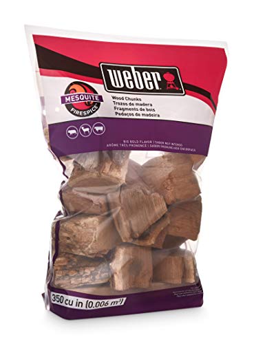 Weber Mesquite Wood Chunks, 350 Cubic Inch (0.006 Cubic Meter), 4 lb