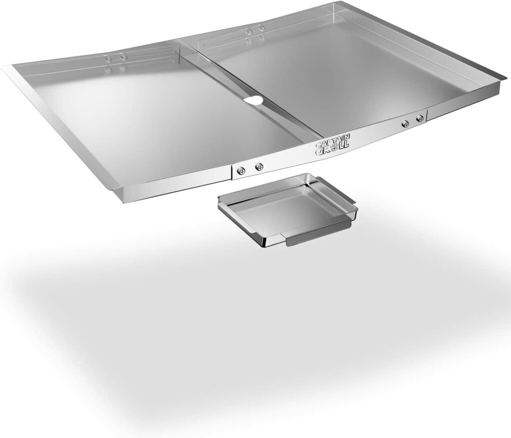 Grease Tray with Catch Pan - Universal Drip Pan for 4/5 Burner Gas Grill Models from Dyna Glo, Nexgrill, Expert Grill, Kenmore, BHG and More - Stainless Steel Grill Replacement Parts(24"-30")