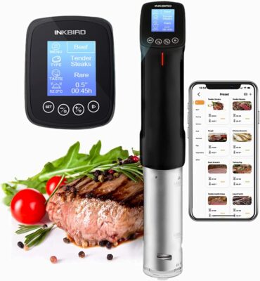 Inkbird WiFi Sous Vide Cooker Culinary Cooker, 1000 Watts, Recipe, Precise Temperature and Timer, Programmable Interface, Stainless Steel Thermal Immersion Circulator for Kitchen