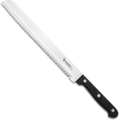 Humbee Chef Serrated Bread Knife For Home Kitchens 10 Inch Black