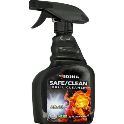 Kona Safe/Clean Grill Cleaner Spray - Now 40% More Cleaning Power, Heavy Duty No-Drip Gel, Eco-Friendly, Food Safe, BBQ Grate Degreaser, Biodegradable - 23oz