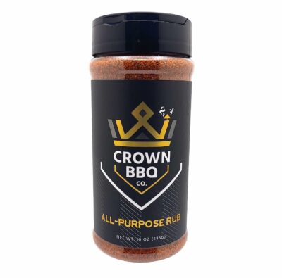 Crown BBQ Co. All-Purpose Rub | BBQ Premium Rub and Grill Seasoning for Beef, Streak, Burger, Chicken, Brisket, Tofu, and Pork | All Natural, Gluten Free, Non GMO, No MSG |16 ounce by volume (10 oz by Net Weight)
